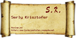 Serly Krisztofer névjegykártya